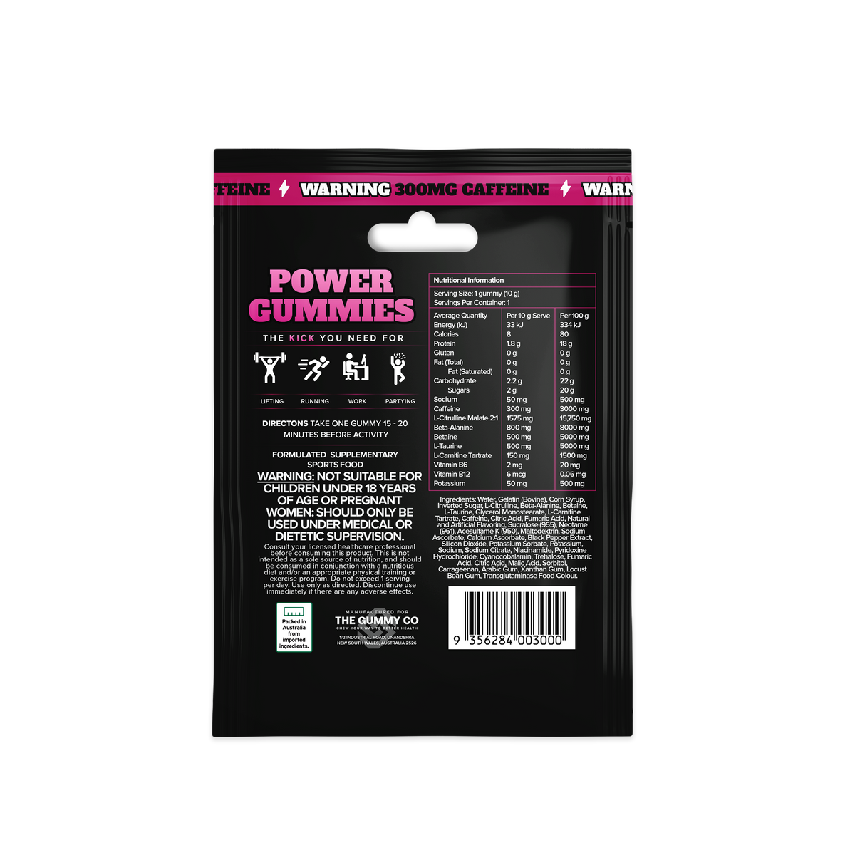 TGC POWER GUMMIES - VENDING Single Serve / BERRY