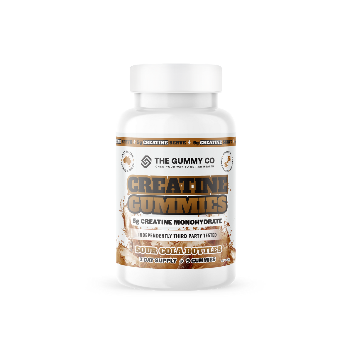 TGC CREATINE GUMMIES 3 Serve / SOUR COLA BOTTLES