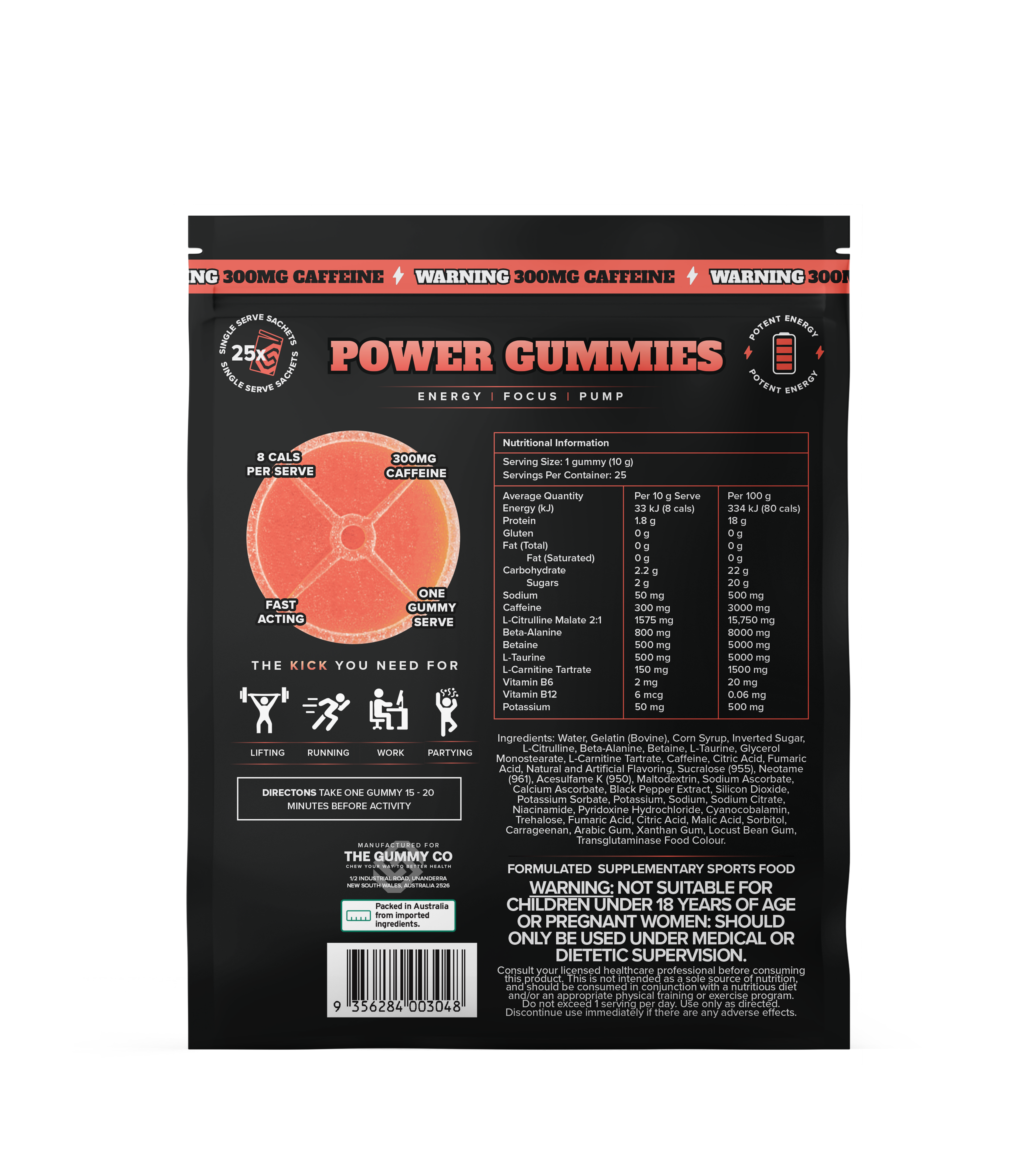 Power Gummies - 25 Serve - Peach Mango