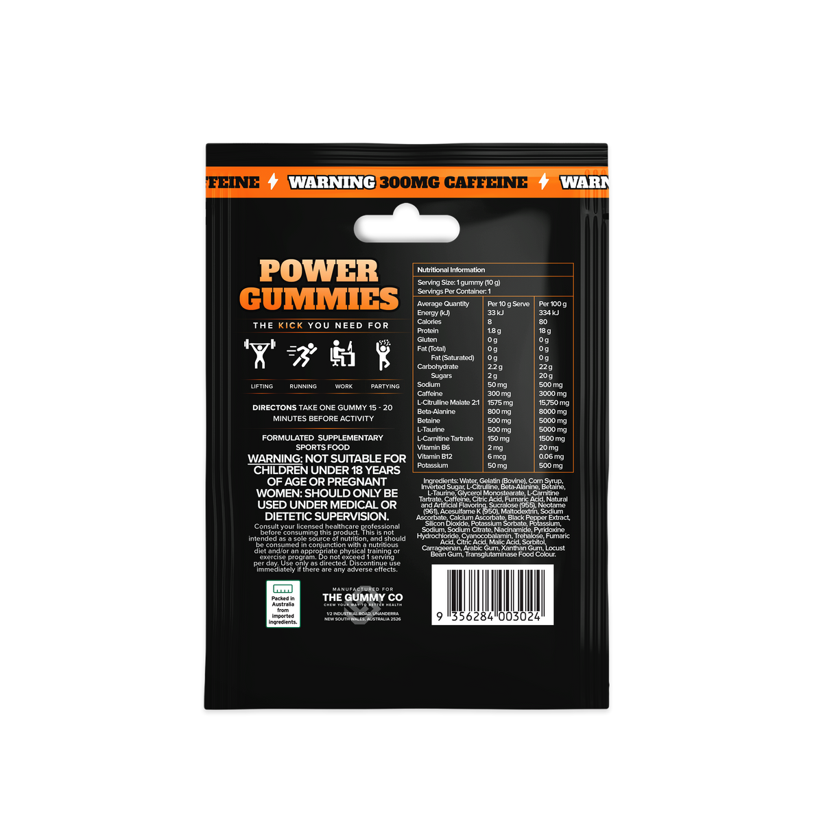 TGC POWER GUMMIES - VENDING Single Serve / ORANGE