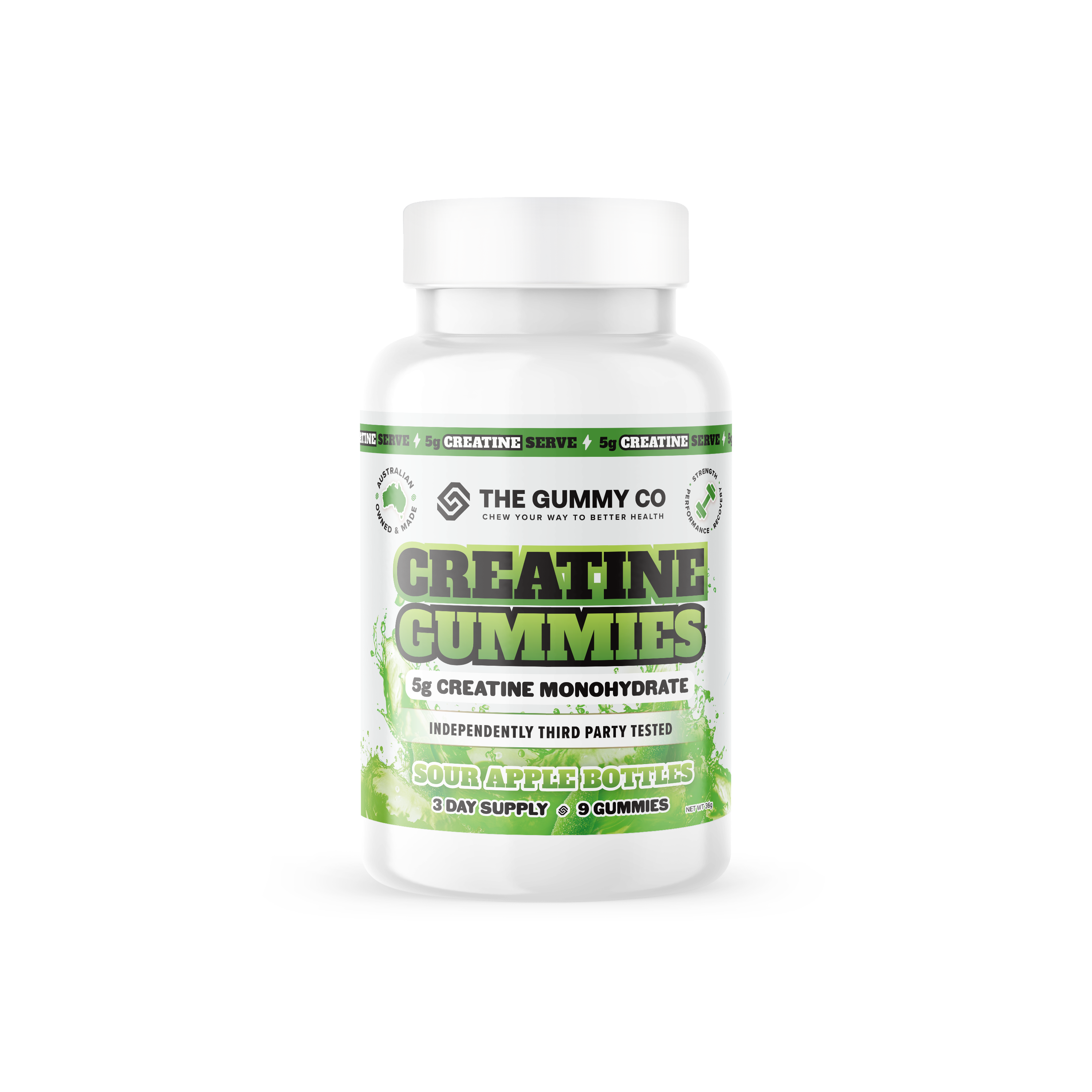 TGC CREATINE GUMMIES 3 Serve / SOUR APPLE
