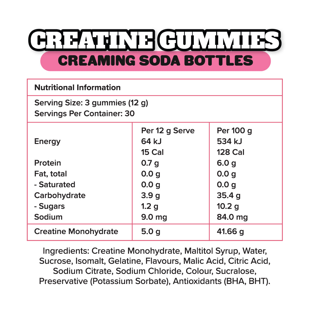 TGC CREATINE GUMMIES 30 serve / CREAMING SODA BOTTLES