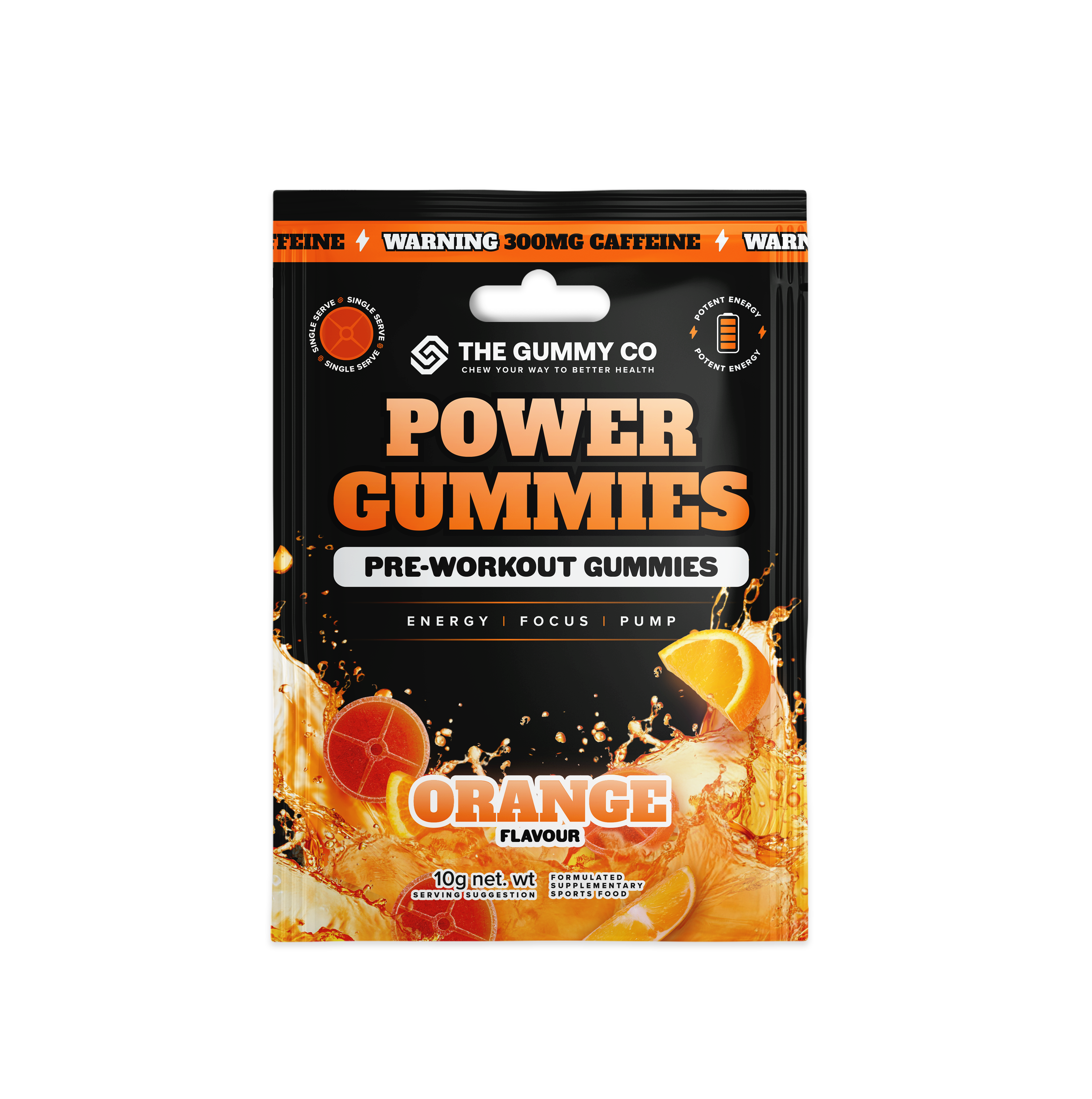 TGC POWER GUMMIES - VENDING Single Serve / ORANGE