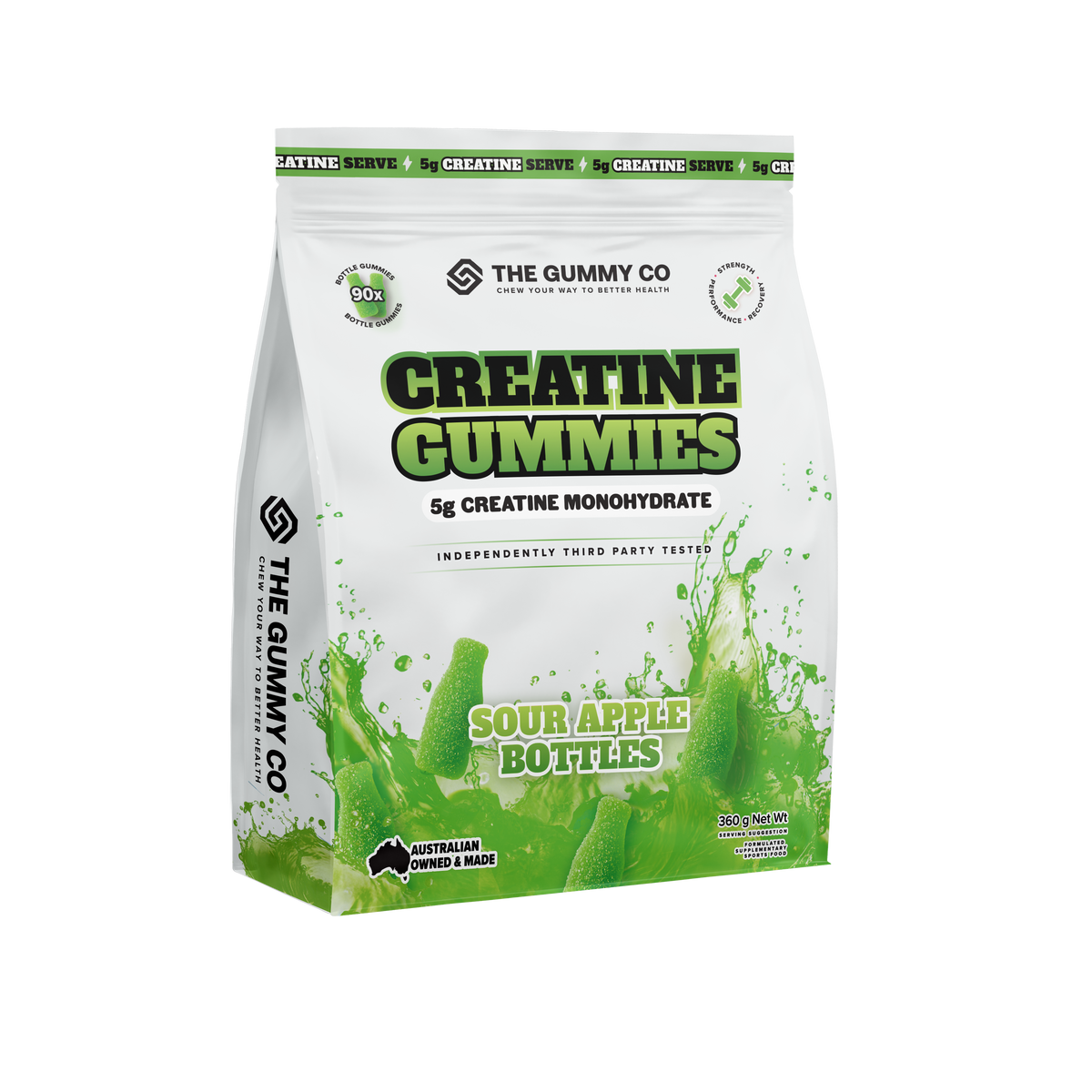 TGC CREATINE GUMMIES 30 serve / SOUR APPLE BOTTLES
