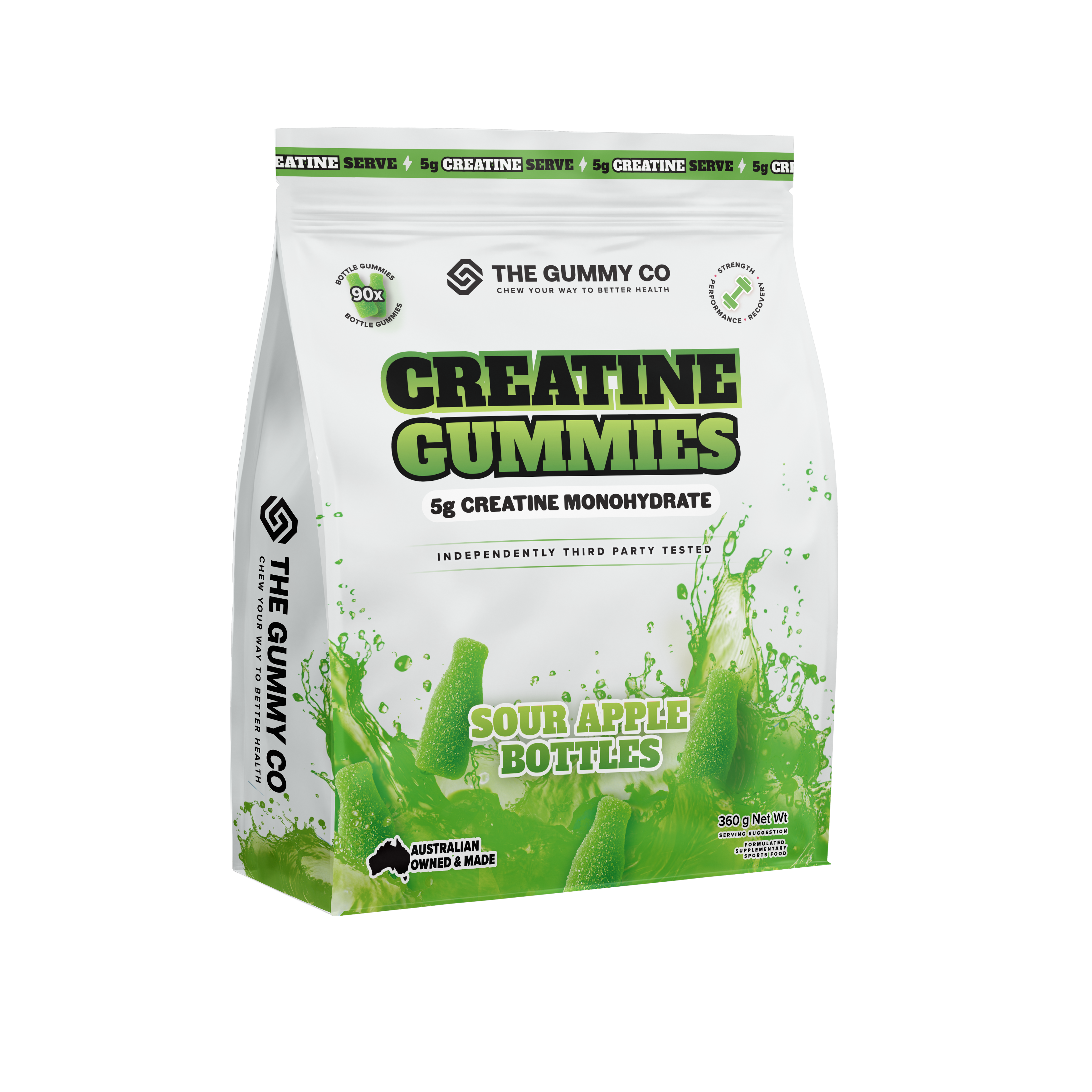TGC CREATINE GUMMIES 30 serve / SOUR APPLE BOTTLES